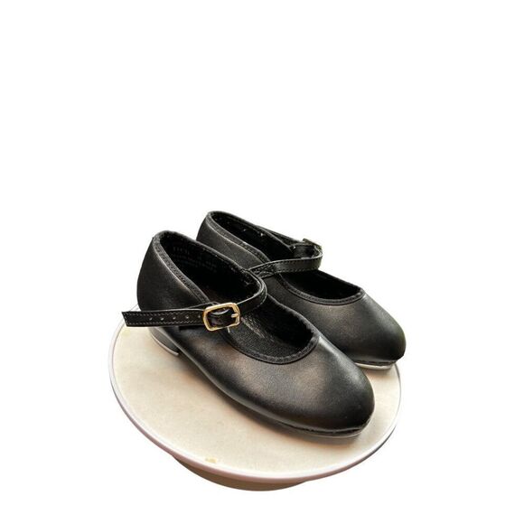 Revolution Tap Dance Shoes For Kids Size 11 Black With Metal Taps Adjustable Str - Picture 1 of 10